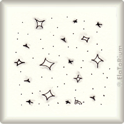 Zentangle-Pattern 'Starry Night' by Arja de Lange-Huisman CZT, presented by www.ElaToRium.de