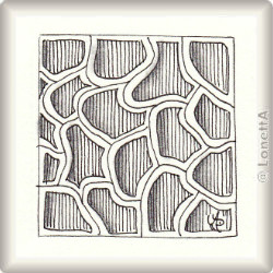 Zentangle-Pattern 'Vache 1' by Geneviève Crabe CZT, presented by www.ElaToRium.de