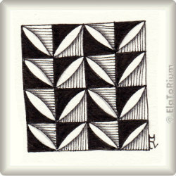 Zentangle-Pattern 'Corn Rows' by Alice Hendon CZT, presented by www.ElaToRium.de