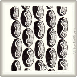 Zentangle-Pattern 'Cowrie' by Neil Burley, presented by www.ElaToRium.de
