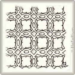 Zentangle-Pattern 'Curly Brace' by Neil Burley, presented by www.ElaToRium.de