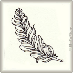 Zentangle-Pattern 'Curly Bracket Feather' by Helen Williams, presented by www.ElaToRium.de
