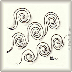 Zentangle-Pattern 'Curlz' by Alice Hendon CZT, presented by www.ElaToRium.de