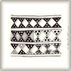 Zentangle-Pattern 'Dutch Hourglass' by Margaret Bremner CZT, presented by www.ElaToRium.de