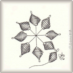 Zentangle-Pattern 'Lampions' by Mariet Lustenhouwer, presented by www.ElaToRium.de