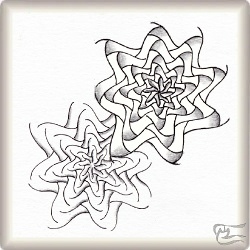 Muster Phingle Star von Ela Rieger CZT, ein Muster geeignet für Zentangle® and Zentangle® inspired art