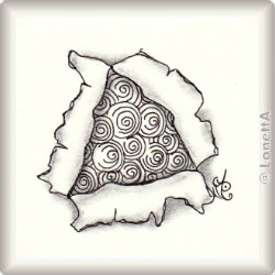 Zentangle-Pattern 'Tore-up' by Andrea Shuman, presented by www.ElaToRium.de