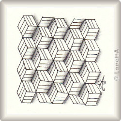 Zentangle-Pattern 'Triaxal' by Lizzie Mayne, presented by www.ElaToRium.de
