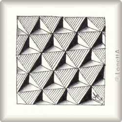 Zentangle-Pattern 'Trimonds' by Jane Monk CZT, presented by www.ElaToRium.de