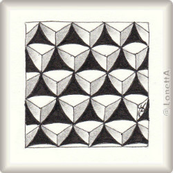 Zentangle-Pattern 'Triomino' by Simone Bischoff, presented by www.ElaToRium.de