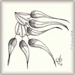 Zentangle-Pattern 'Two Feather' by Sandra Strait, presented by www.ElaToRium.de