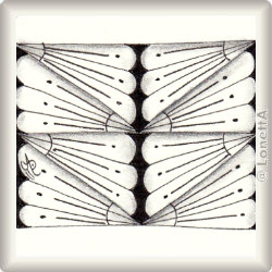 Zentangle-Pattern 'Wings' by Elena Hadzijaneva, presented by www.ElaToRium.de