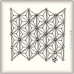 Zentangle-Pattern 'Wunderwall' by Sandy Hunter CZT, presented by www.ElaToRium.de